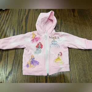 Pink splattered  sweatshirt with princess graphics